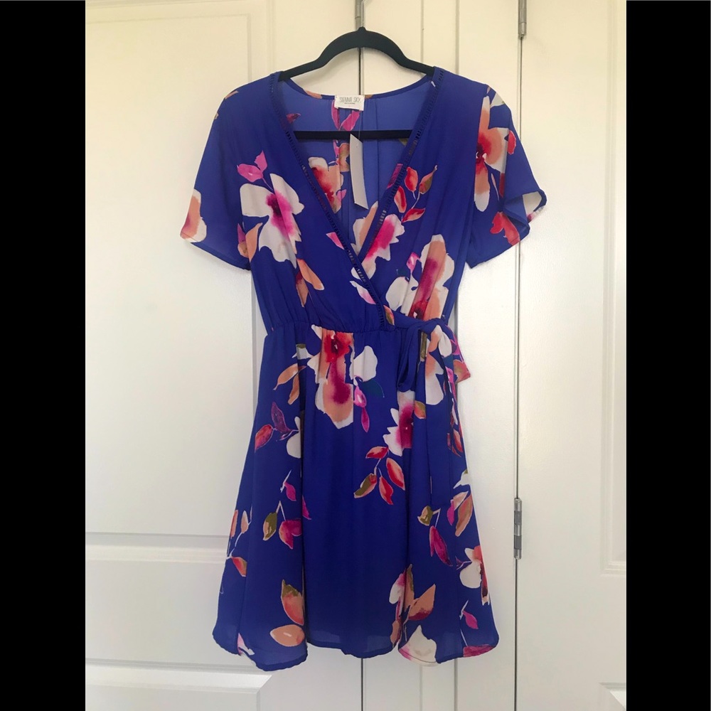 Faux Wrap Floral Dress